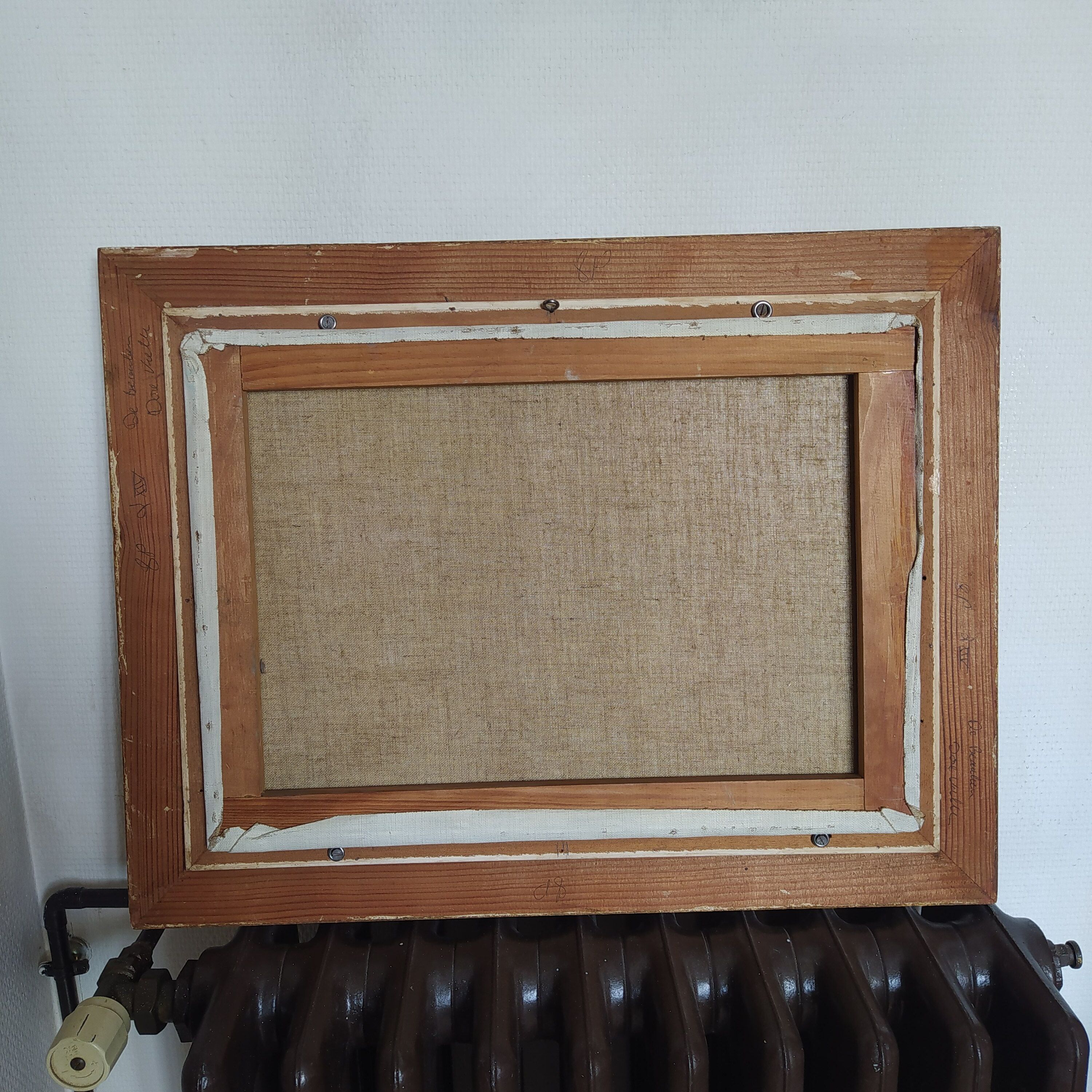 Oil on canvas signed  STourret village de beaulieu