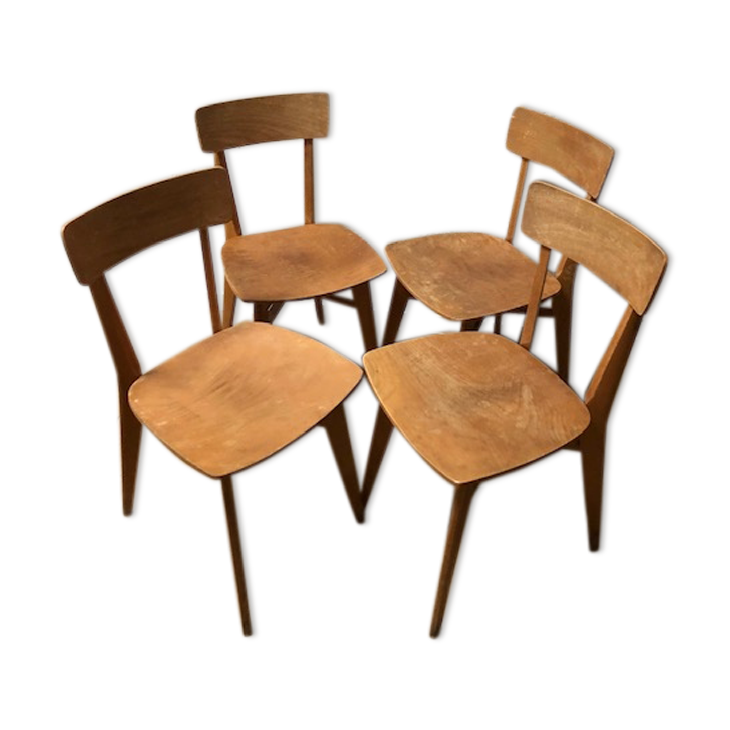 Lot de 4 chaises bistrot années 50