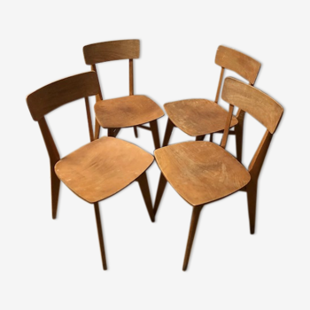 Lot de 4 chaises bistrot années 50