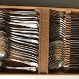 Ménagère Christofle in silver metal model Boréal (132 pieces)