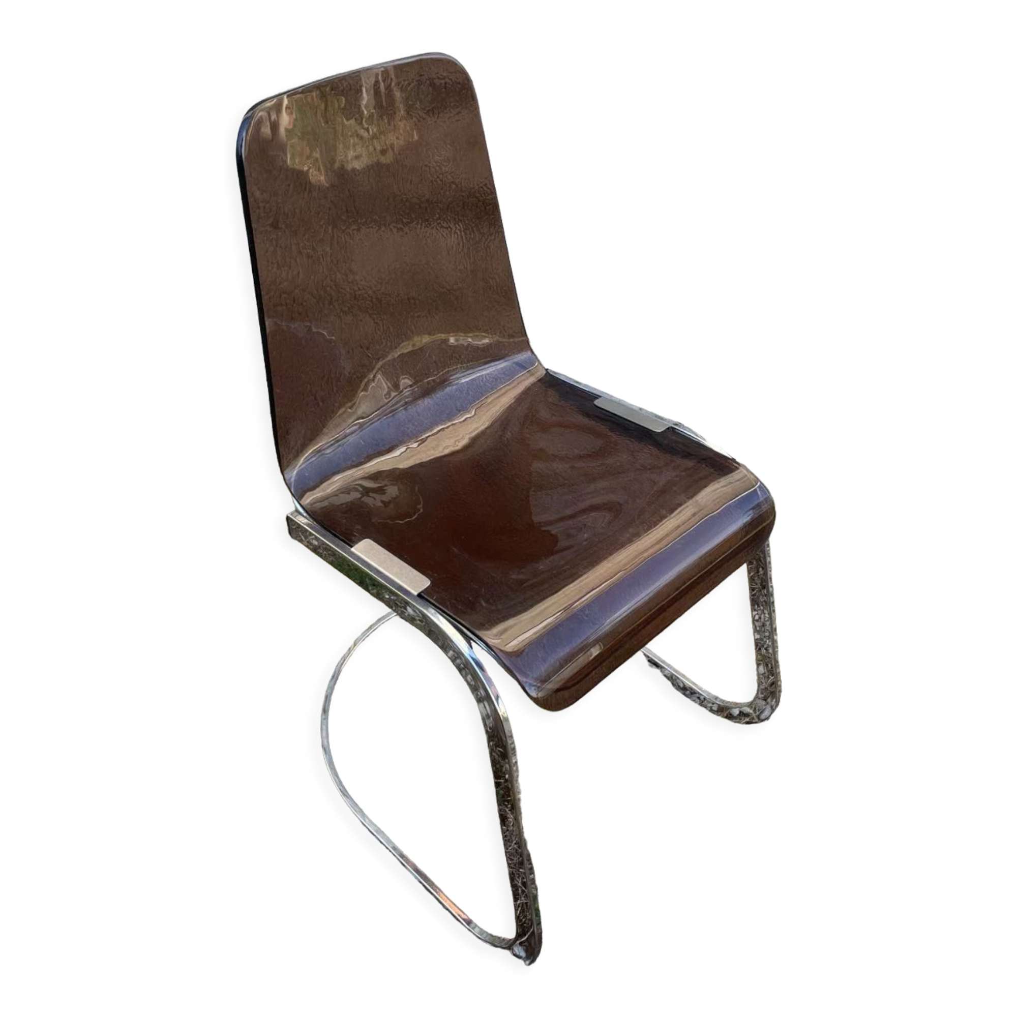 Baumann plexiglass and metal chair