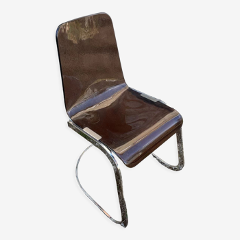 Baumann plexiglass and metal chair
