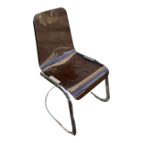 Chaise Baumann plexiglass et métal