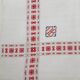 antique red and white table service "DB" tablecloth 1.55m x 2.20m and its 12 napkins