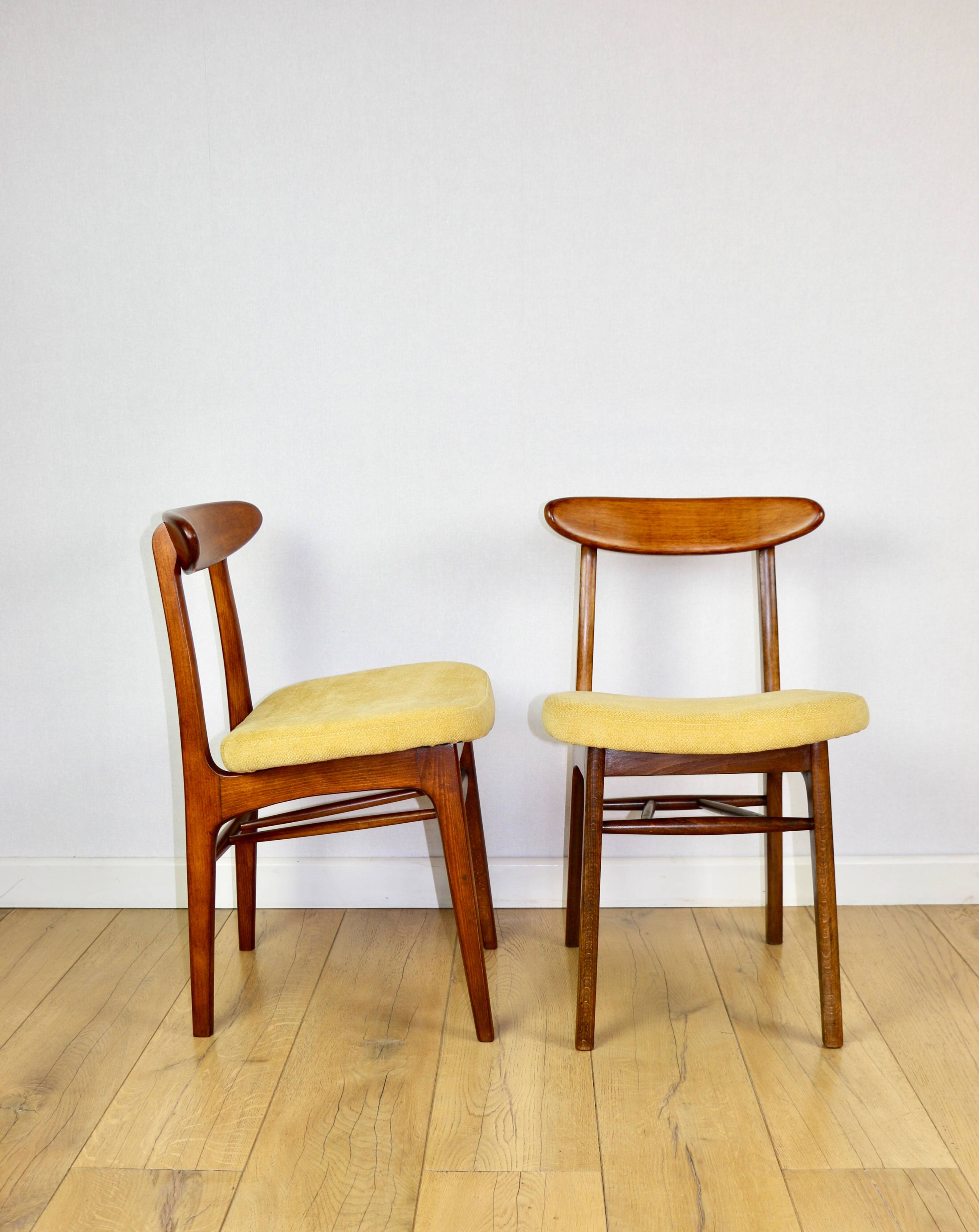 Vintage Hałas chairs yellow vintage - set of 2