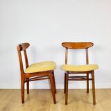 Vintage Hałas chairs yellow vintage - set of 2