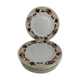 Lot of 9 colorful flat plates Orchies North
