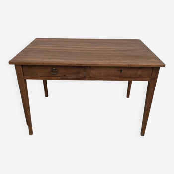 1900 solid walnut desk with two drawers