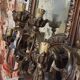 Large Venetian wall mirror in Louis XV style with 5 light arms.