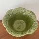 Saladier vintage barbotine forme chou vert – grand saladier original m