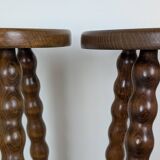 Paire tabourets tripodes