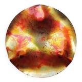 Contemporary decorative glass plate signed Cesart Italy 1980 glazed