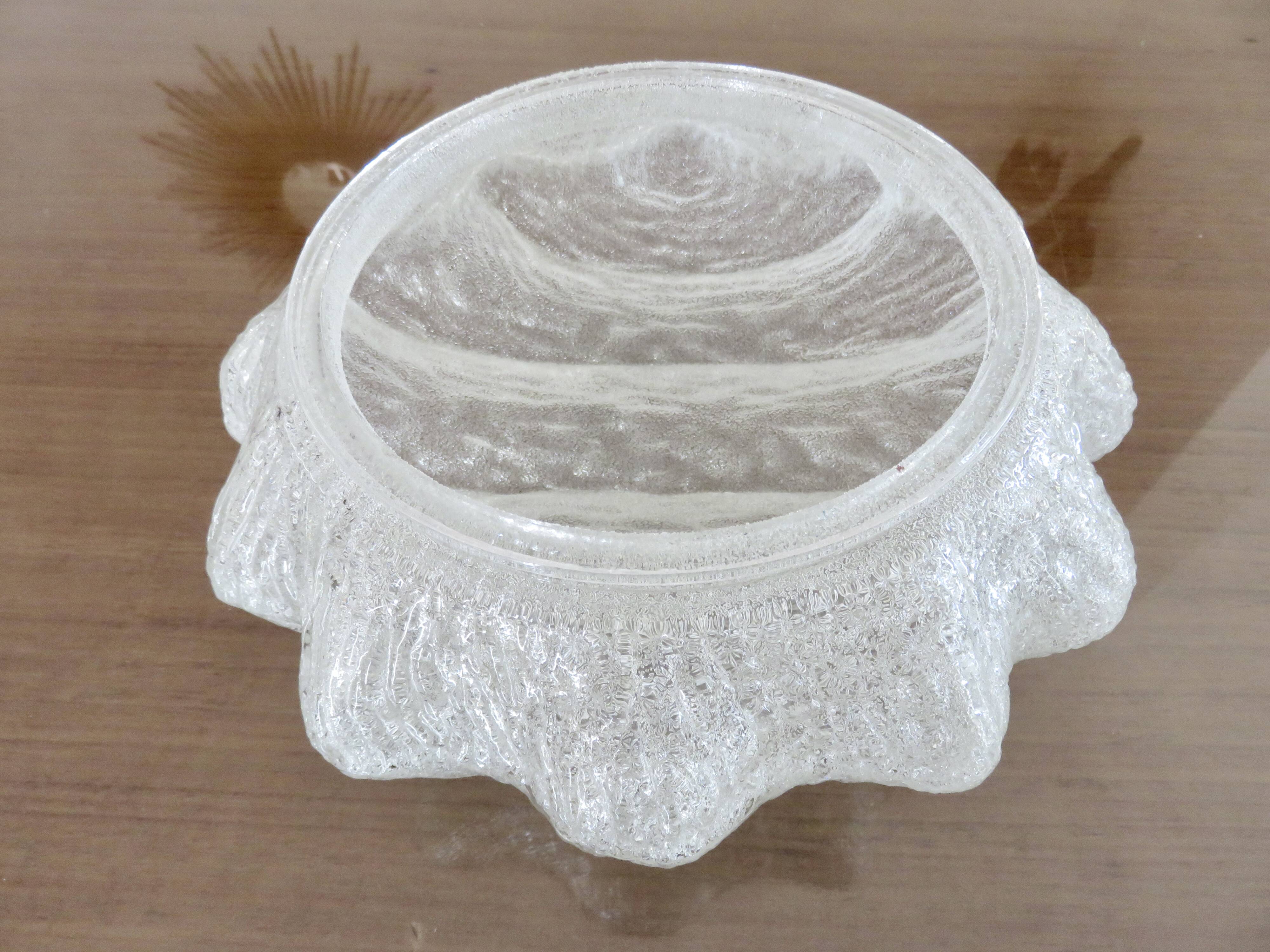 Austrian "ice glass" ceiling lamp by JT Kalmar 1970