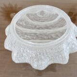 Austrian "ice glass" ceiling lamp by JT Kalmar 1970