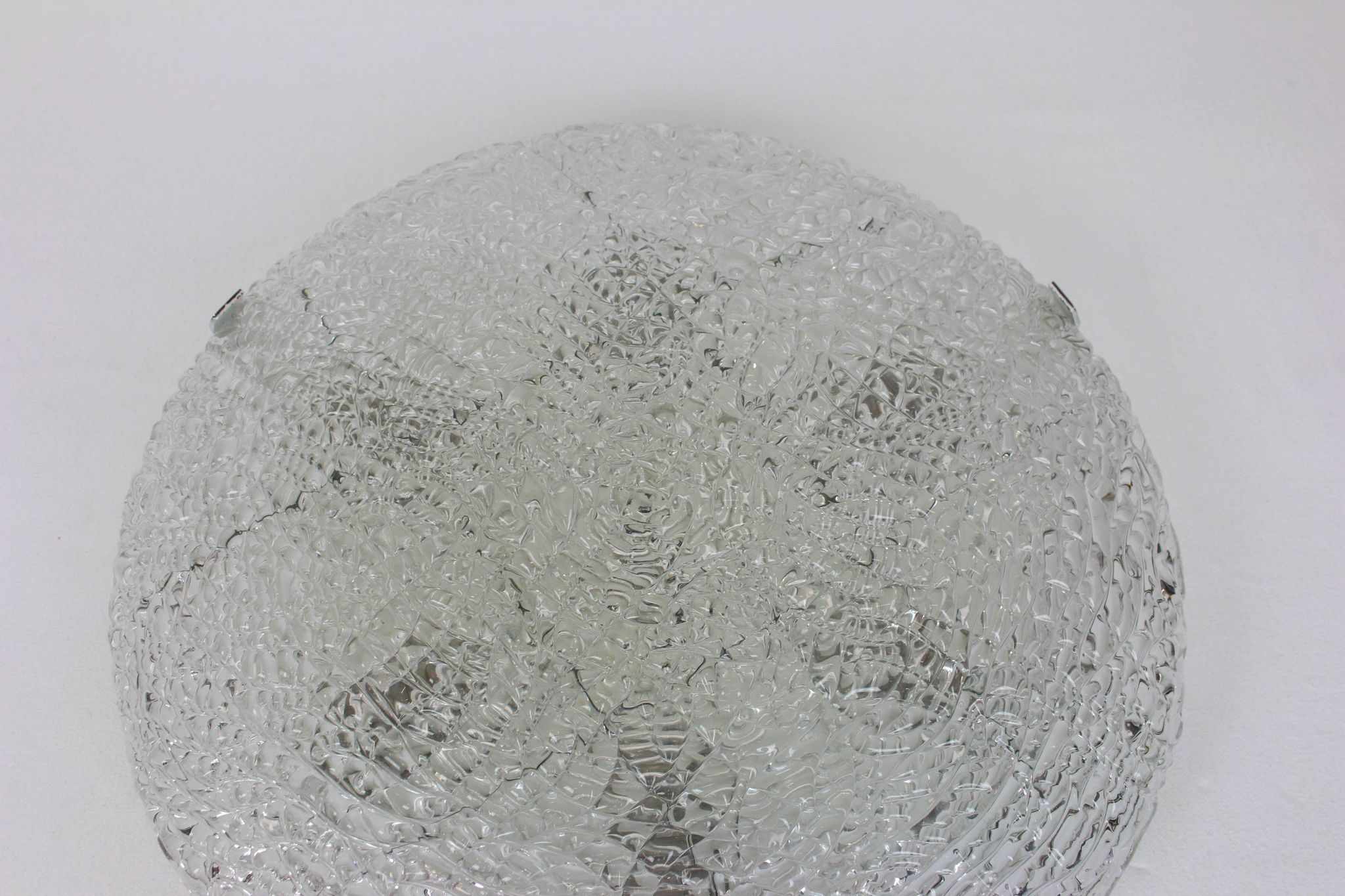 Large ice glass ceiling light by Kalmar, Austria, 1960s.