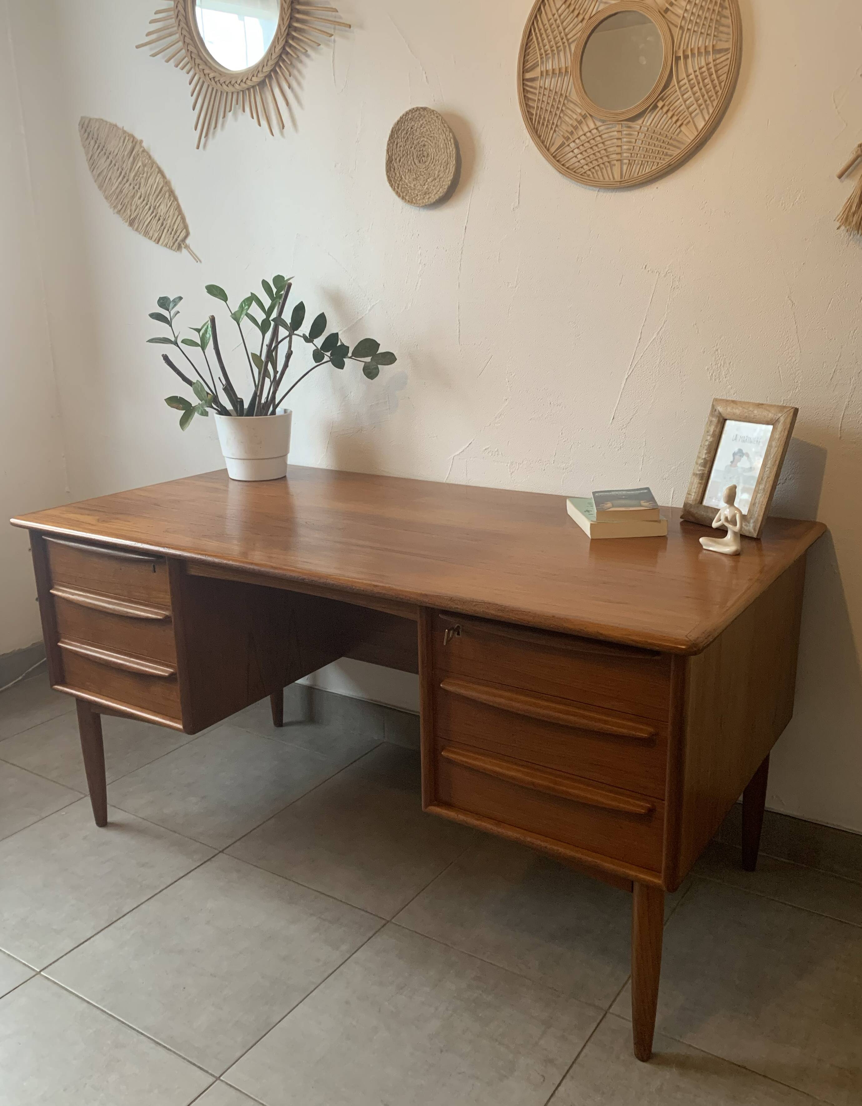 Danish Falster Teak Desk by Svend Madsen, 1960s