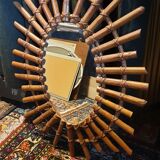 Oval rattan mirror seventies