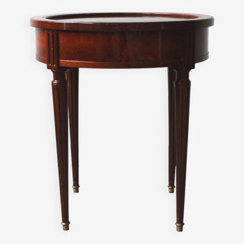 Side table-pedestal table in mahogany and marble, Empire style.