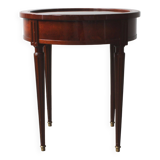 Side table-pedestal table in mahogany and marble, Empire style.