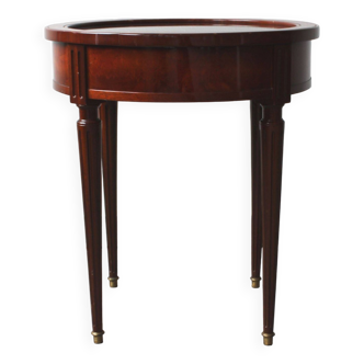 Side table-pedestal table in mahogany and marble, Empire style.