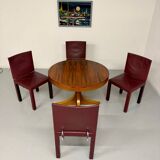 Extendable table with central leg, Italian design by Luigi Bartolini, vintage.