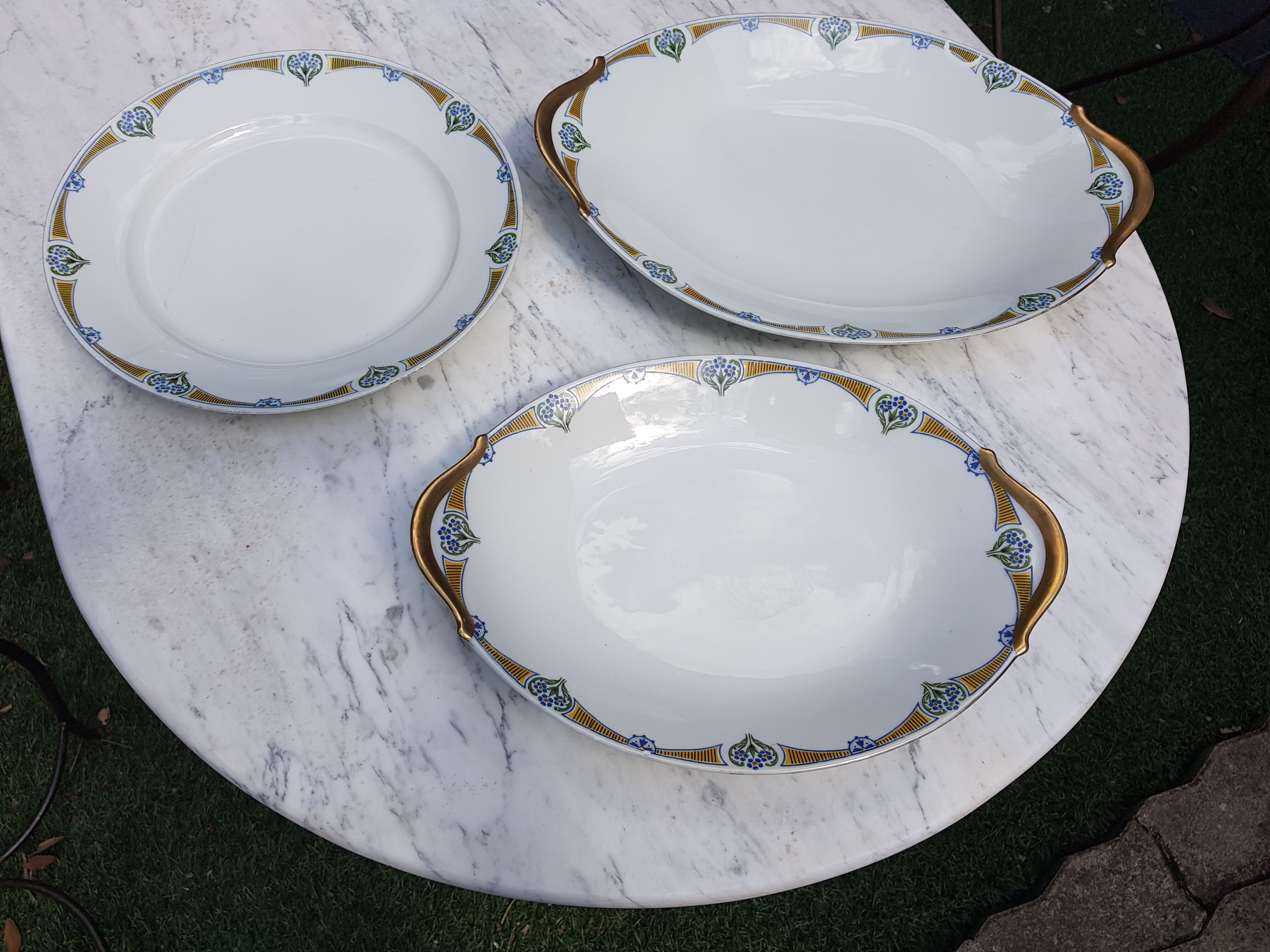 3 large serving dishes in Limoges porcelain