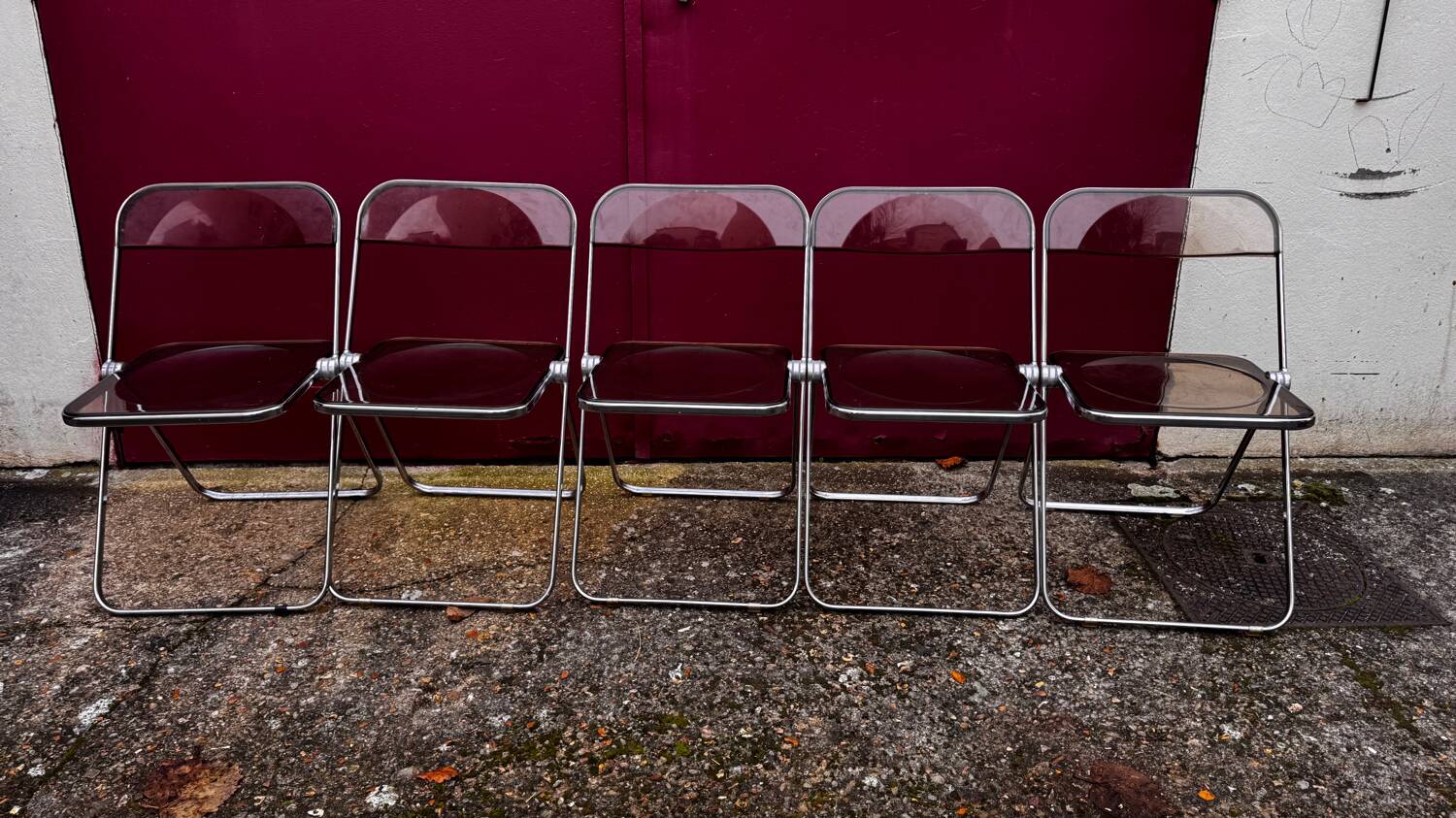 Lot de 5 chaises Plia - Giancarlo Piretti
