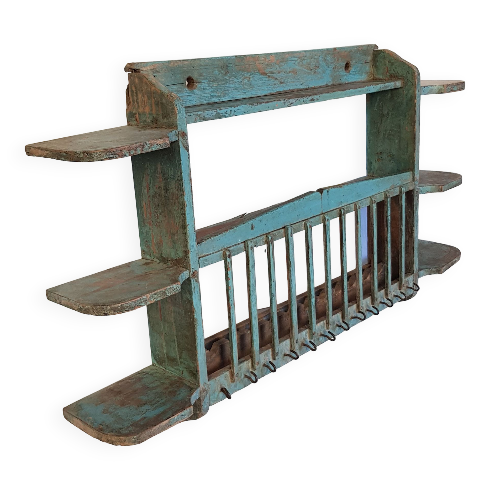 Old wall shelf - Burmese teak rack - 78 x 13 x 47 cm