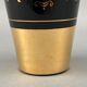 Vase in opaline or opaline glass 1960 decor golden antelopes