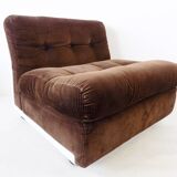 Set of 4 brown Amanta lounge chairs by Mario Bellini for C&B Italia