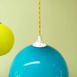 Pair of vintage ball pendant lights circa 1970