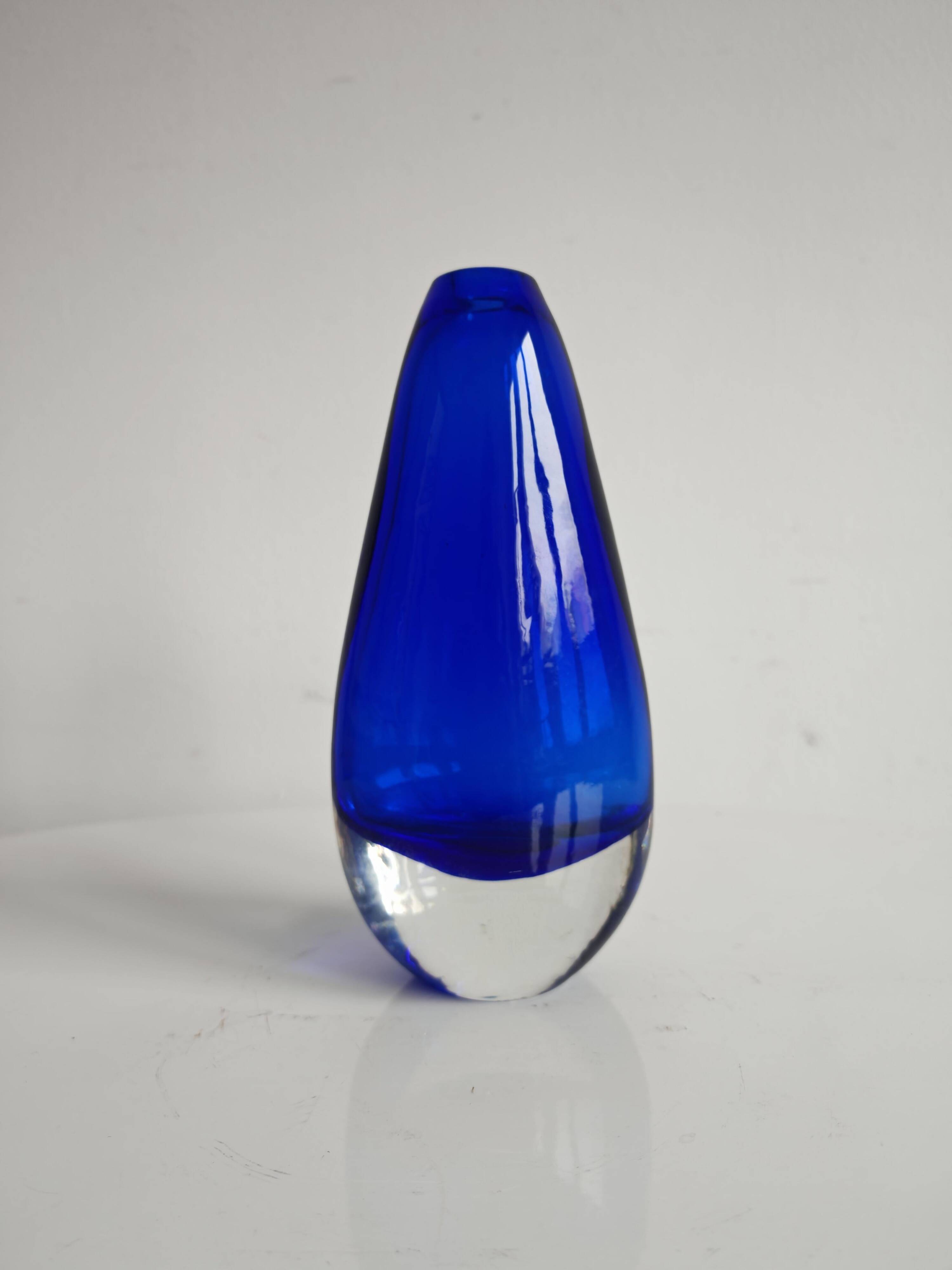 Murano glass vase Sommerso Mid Century Modern 1970s