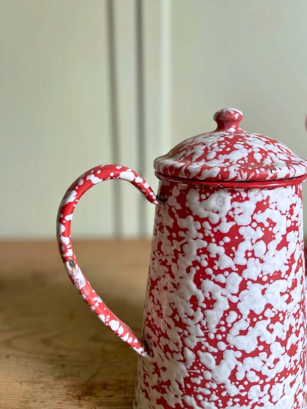 Red enamel coffee pot