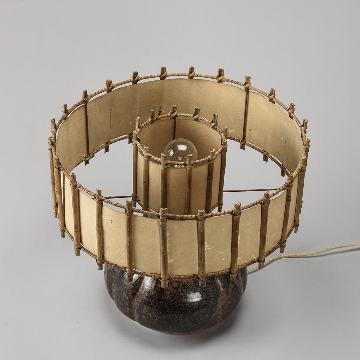 table lamp in enamelled stoneware, france circa 1960