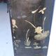 Black and red chinoiserie wardrobe – illuminated vintage furniture