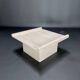 Square travertine coffee table by Claude Berraldacci. 1990s. France.