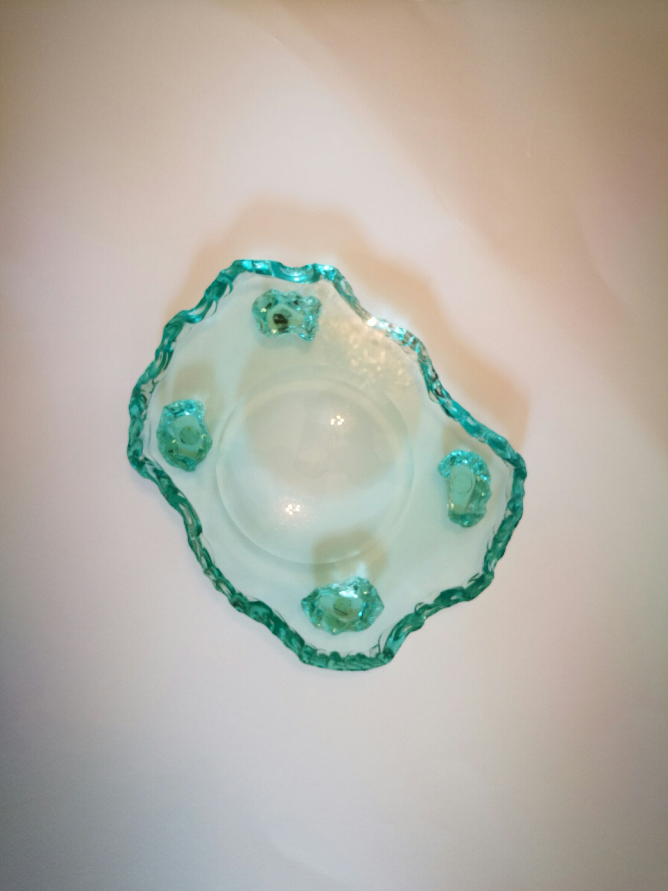 Fontana arte empty  pocket thick glass signed (italy, 1940 - 50)