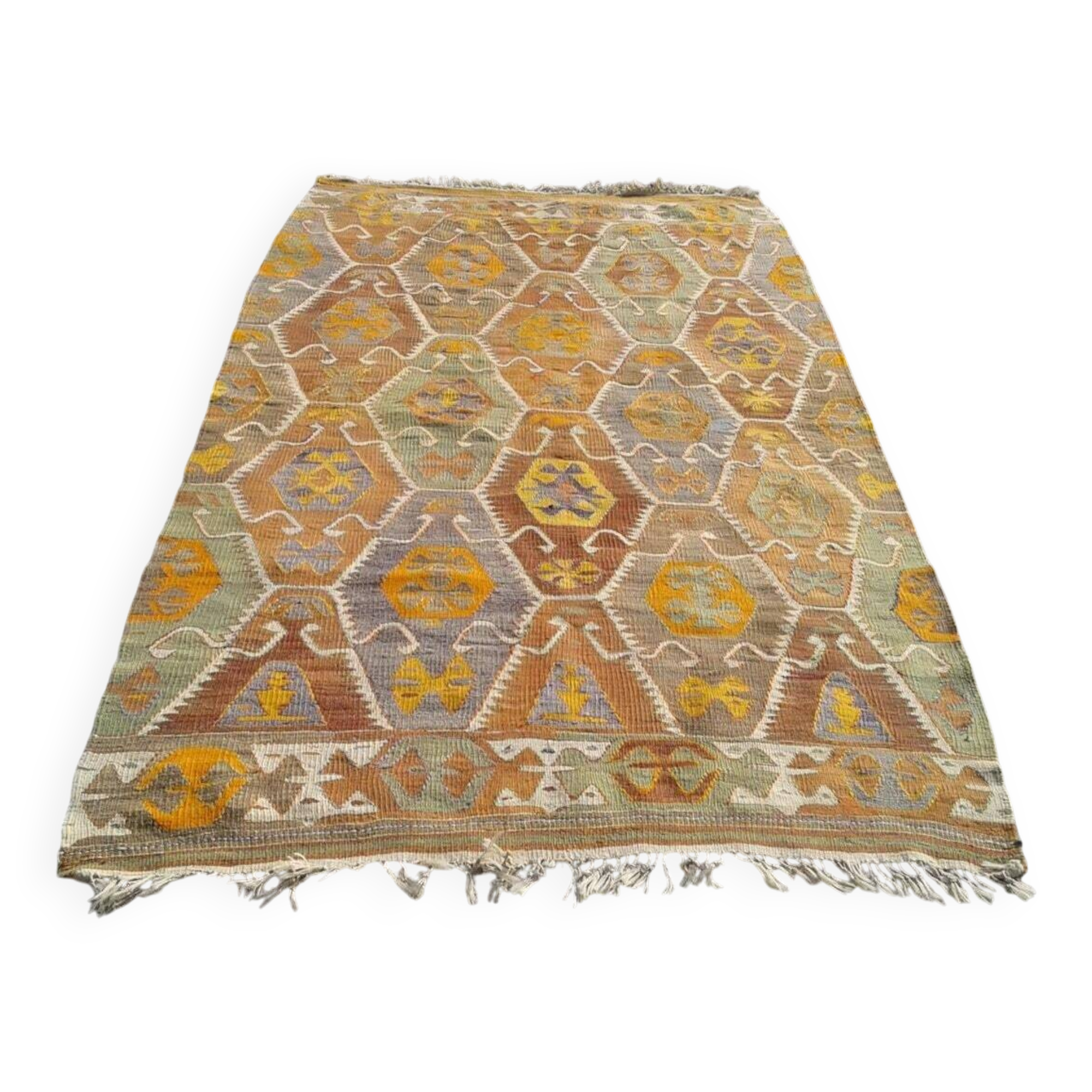 Rare 5x8 handmade vintage bedroom kilim rug - rug for living room