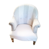 Restored reupholstered toad armchair