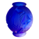 Vase art déco en persglas bleu givré, « Les nénuphars » Pierre D'Avesn