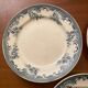 3 Flat plates, iron earth, old with blue decoration