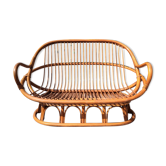 Rattan bench 70s