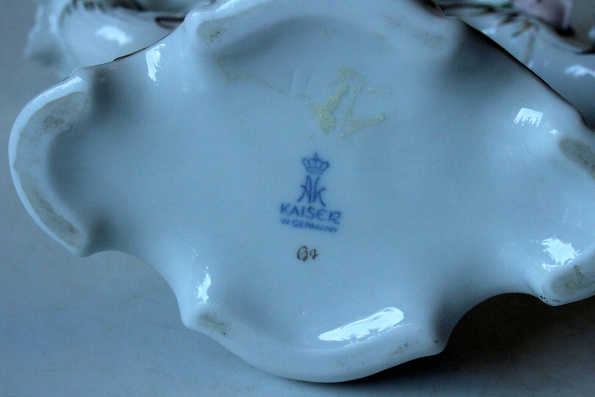 Porcelain candle holder from the 1960s, by AKKaiser, with 3 arms, vintage