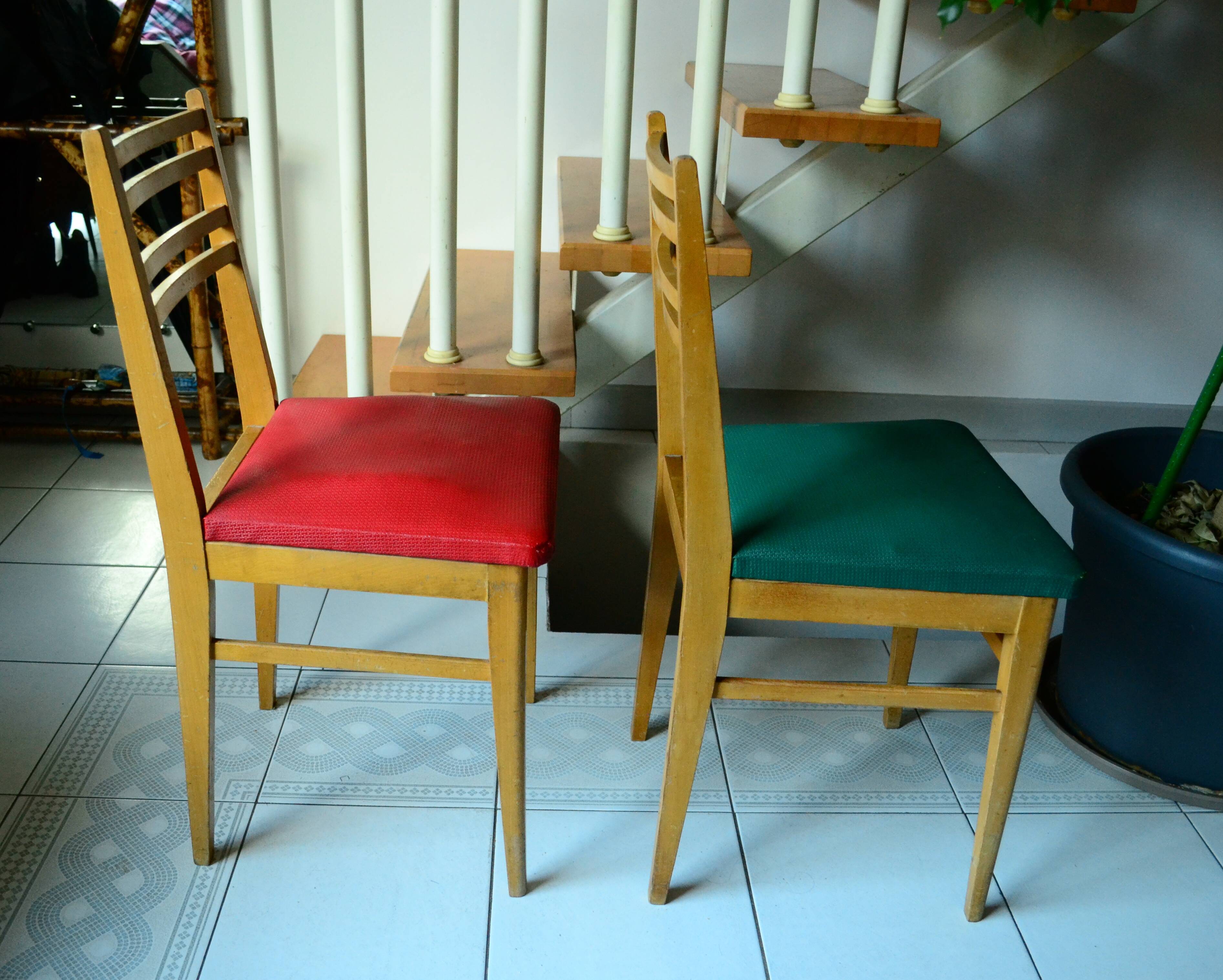 2 vintage beech chairs