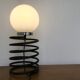 Spiral lamp or spring black and opaline vintage 1960