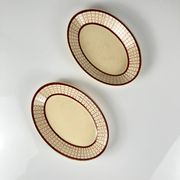 Duo de ravier Longchamp modele "Colmar", motif géométrique vers 1930