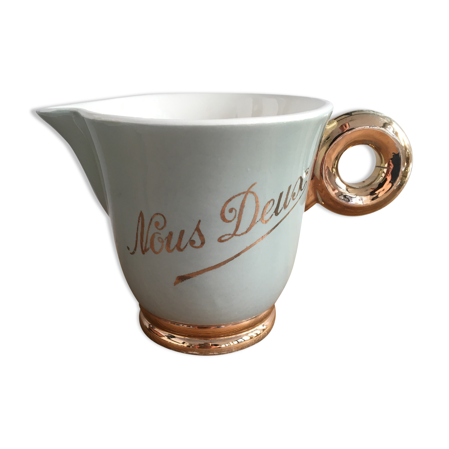 Milk jar "Nous Deux" Digoin Sarreguemines