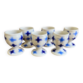 6 vintage ceramic egg cups