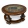 Table basse ronde en pierre et bois