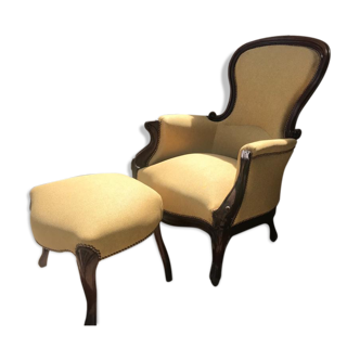 Armchair Louis-Philippe 1er with footrest